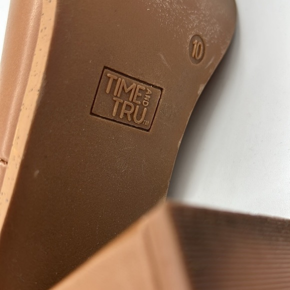 Time and Tru Tan Chunky 90's Y2K Block Heel Ankle Booties Size 10 - Picture 13 of 13